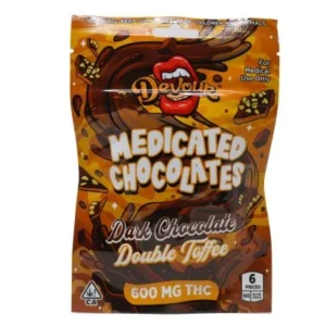 Devour Medicated Chocolates (600mg) – Dark Chocolate Double Toffee
