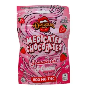 Devour Medicated Chocolates (600mg) – Strawberries & Cream
