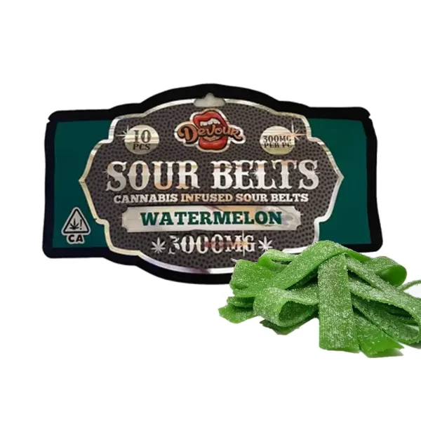 Devour Sour Belts (3000mg) – Watermelon